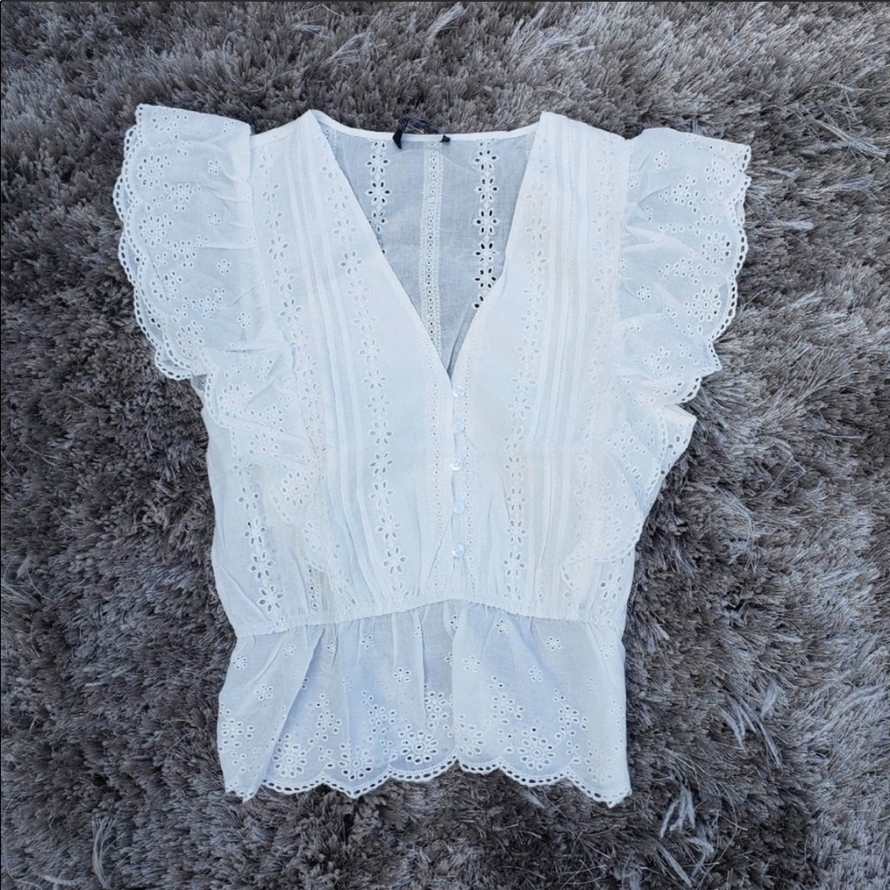 White Eyelet Top